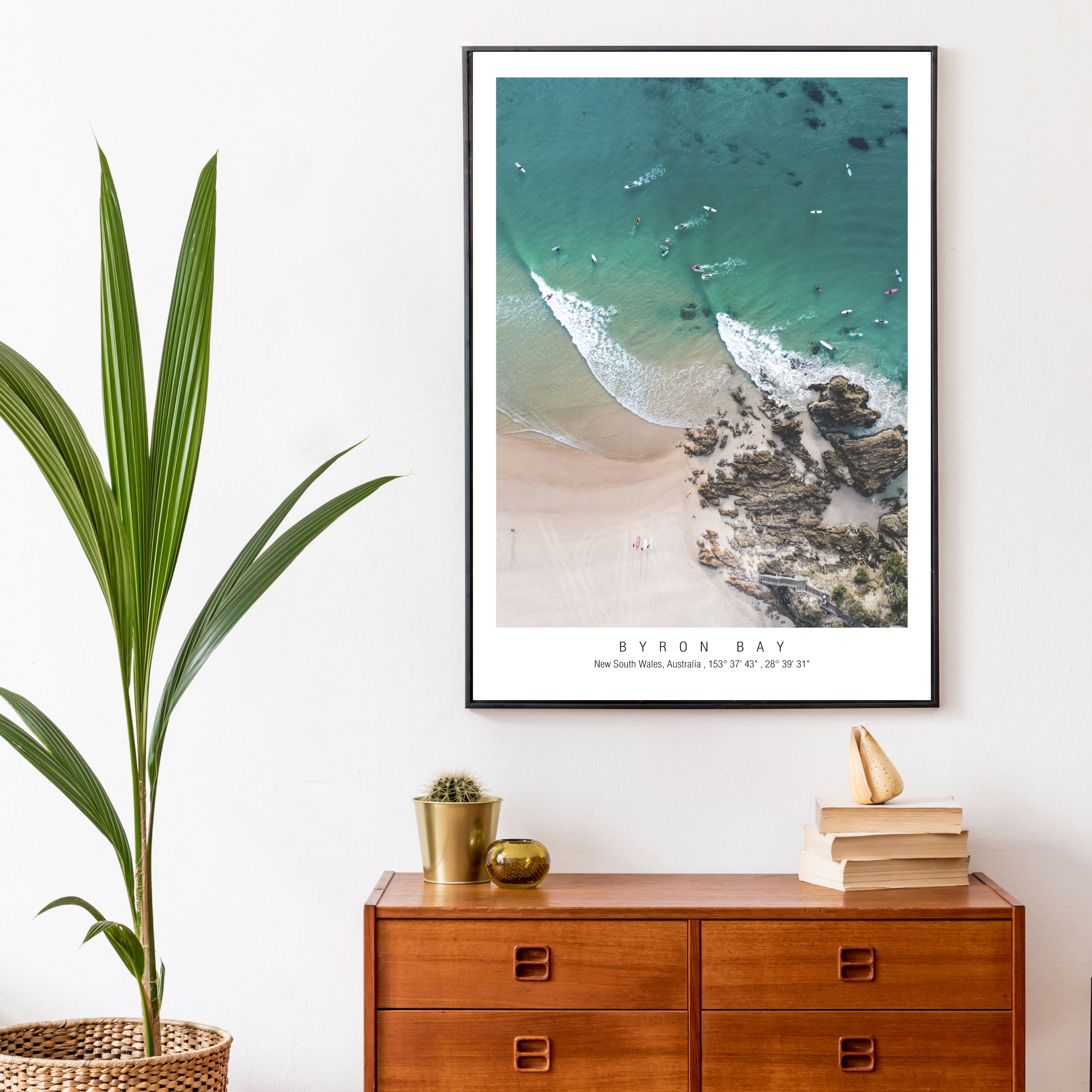 オーストラリアのバイロンベイを切り取ったサーフポスター