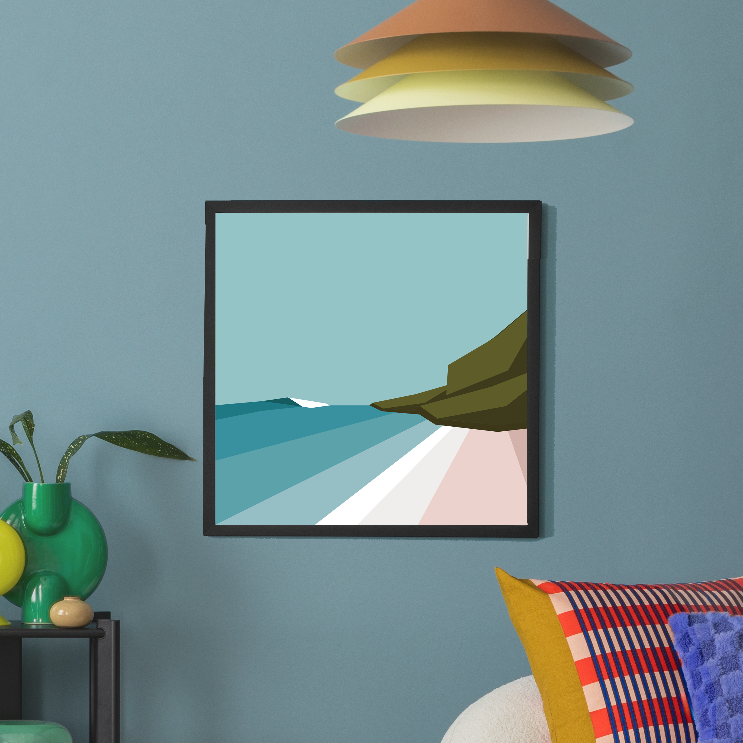 波のラインを極限までミニマルに描いたイラスト1