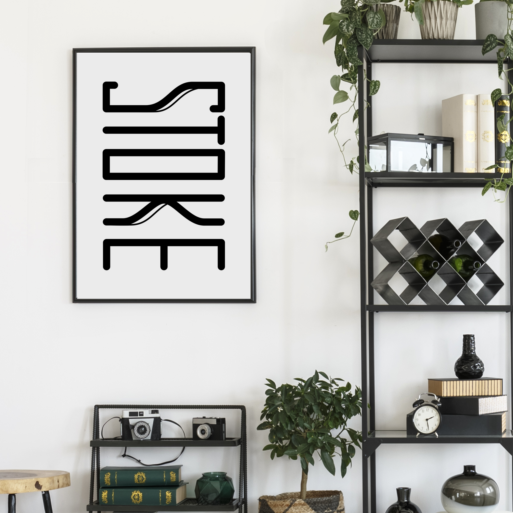 STOKEの文字を大胆に配置したタイポグラフィポスター